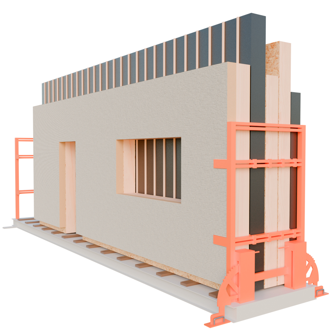 Livraison mur plancher caisson ossature bois COB MOB FOB sur plateforme de transport sécurisée